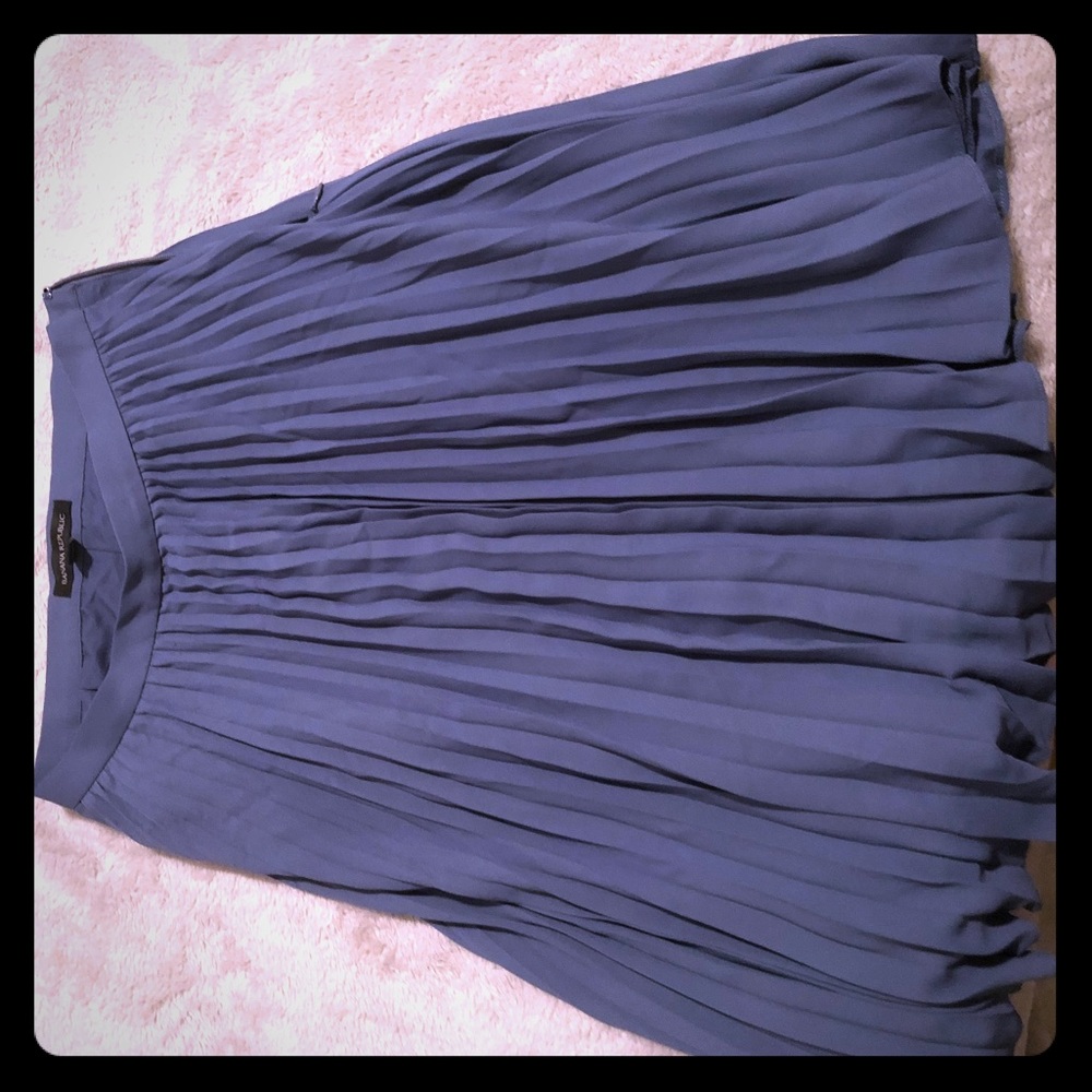 Women's Gray Pleated Chiffon Midi Skirt